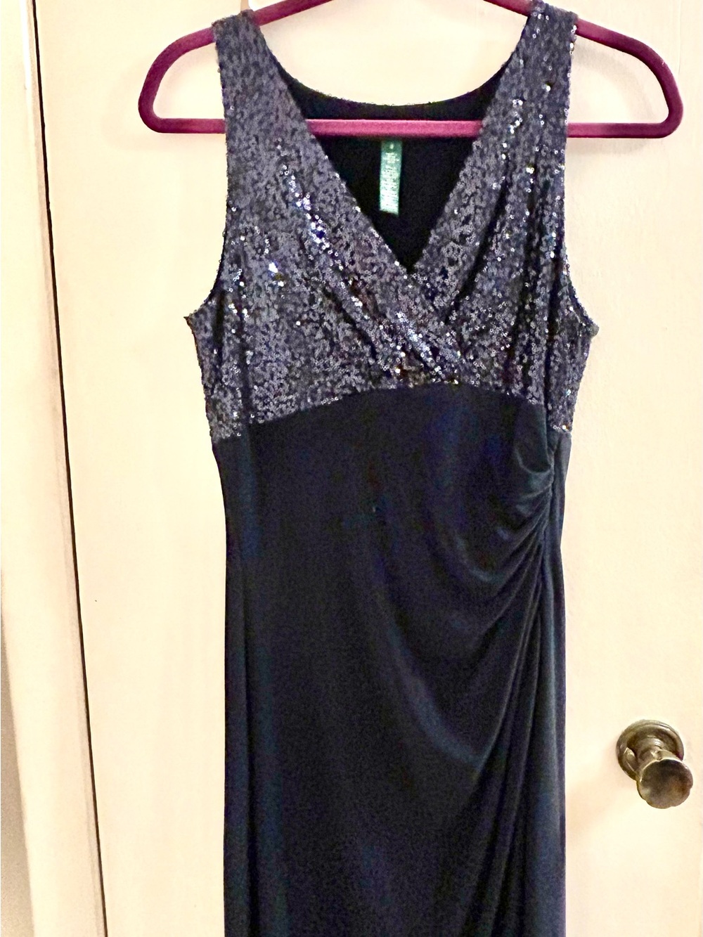 Ralph Lauren blue Sequin V-Neck Maxi Dress